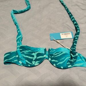 Beach Bunny Swimwear Karter Bralette Top - Tiger/Maldives/Aqua New with Tag